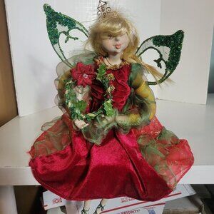 Winward Holidays Christmas Fairy Doll 2010 Collectible Holiday Decor With Green